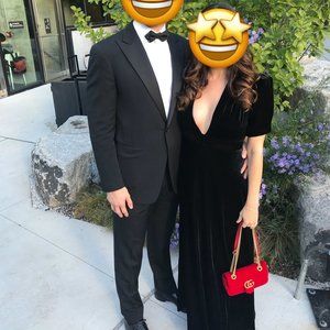 JILL STUART PLUNGE NECK VELVET GOWN